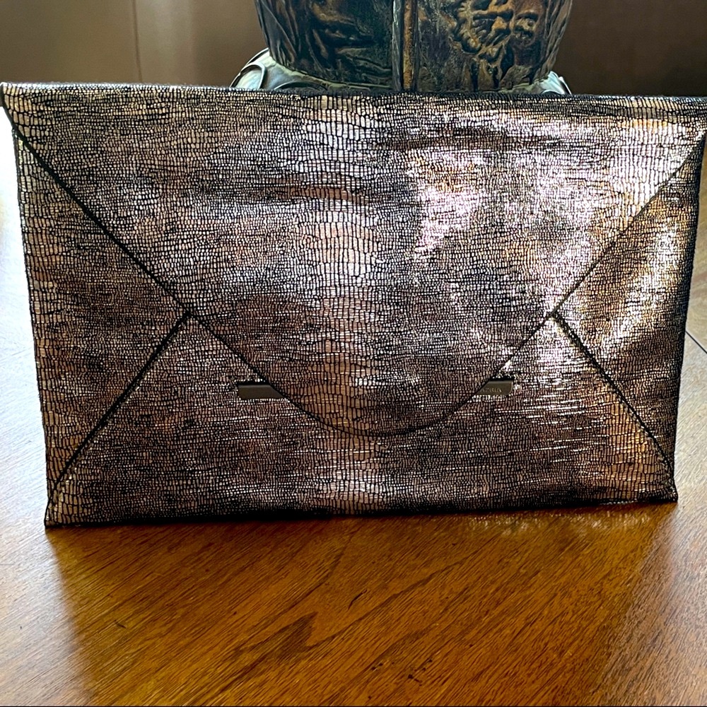 BCBGMaxAzria Textured Metallic Clutch